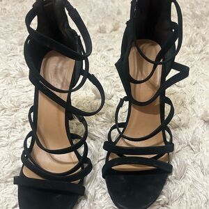 Black strappy heels